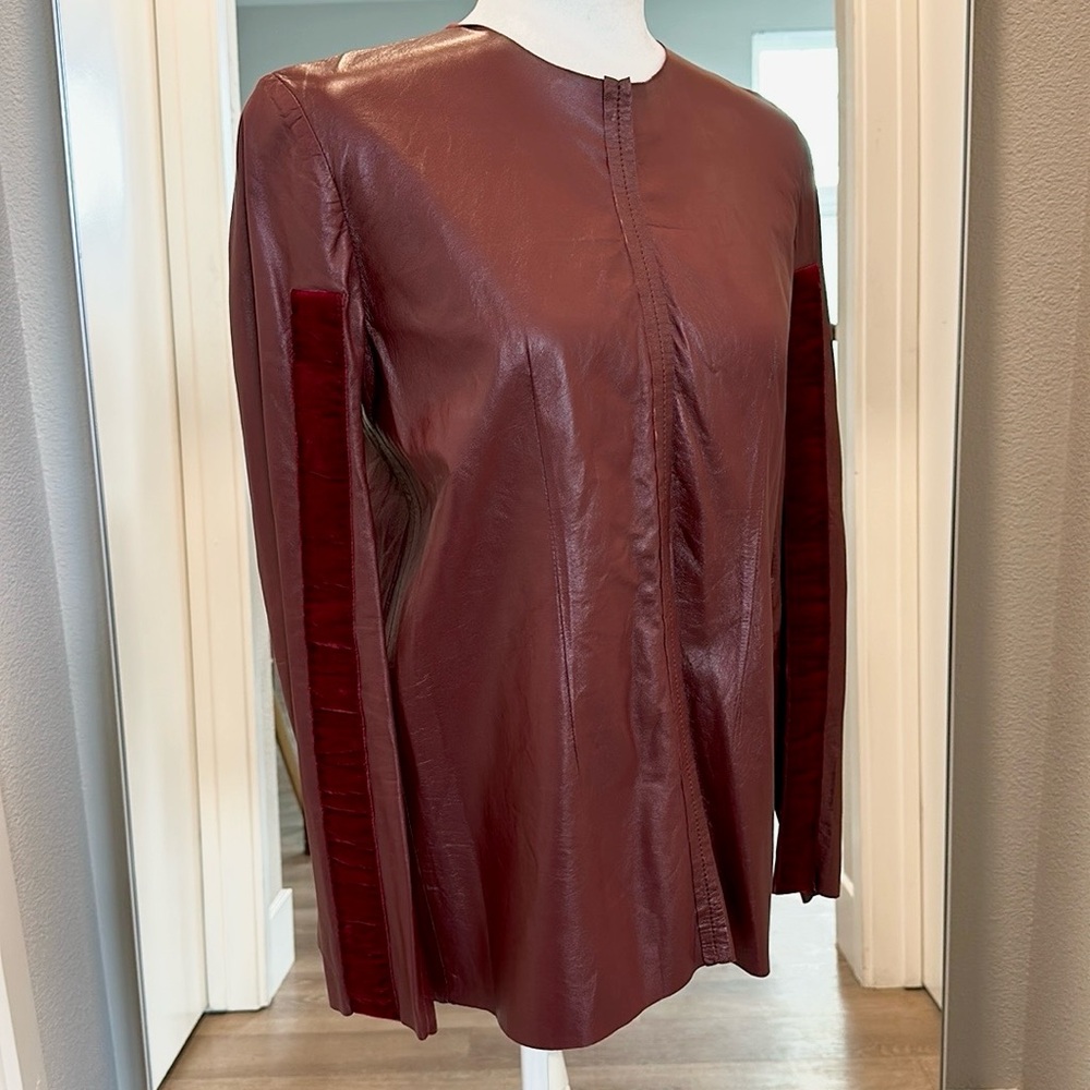 ACNE Studios Rare Runway Lamb Leather Split Open Back Top